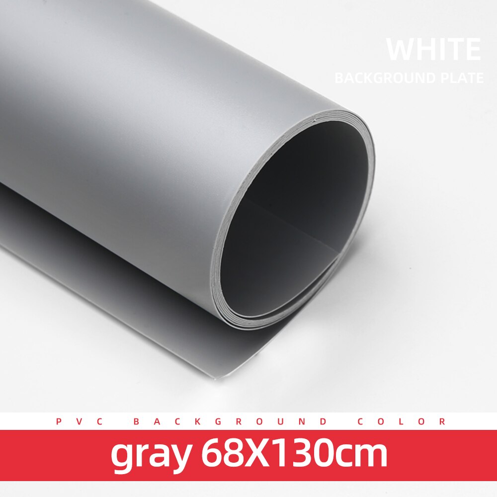 Valkoinen musta harmaa vihreä 68 x 130cm 27*51 tuuman valokuvaus taustapaperi matta pvc vinyyli saumaton tausta saumaton vedenpitävä: 68 x 130cm harmaa