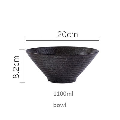 Antowall Japanse Stijl Keramische Ramen Soepkom Keuken Servies Kom Huishouden Restaurant Gearomatiseerde 8Inch Instant Noodle Kom: 3-with chopsticks