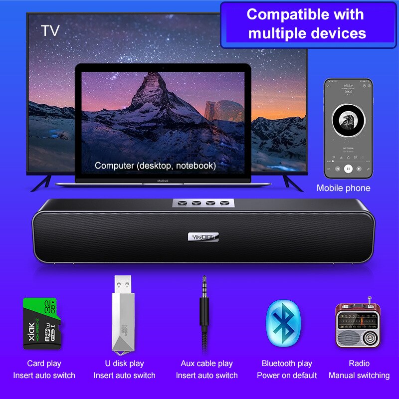 NEUE LED TV Sound Bar Verdrahtete Und Drahtlose Bluetooth Home Surround SoundBar Subwoofer Lautsprecher Für PC Theater TV Lautsprecher