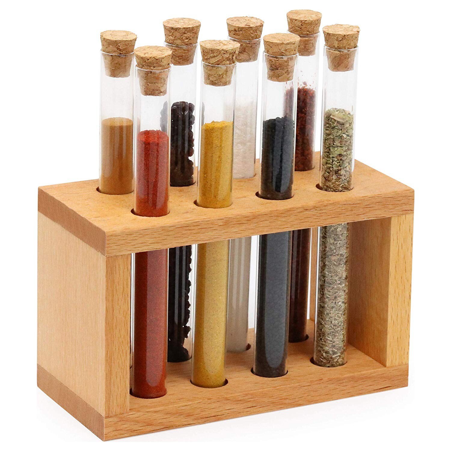 Kitchen Tools Round Spice Bottles Wooden Spice Tubes 8 pieces 12 pieces Kitchen Sets Accessories For Scuba Cork Salt Caller: 8 Pieces