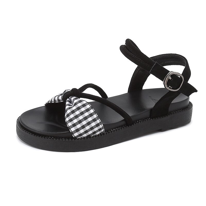 Chunky sandaler sommerhæl sandaler platform sandalen dame chaussure pour femme espadriller sandalier kvinde sko: Sort / 42
