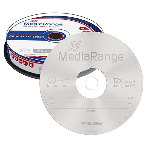 CD-RW 12X 700MB MEDIARANGE REGRABABLE TARRINA 10 UDS