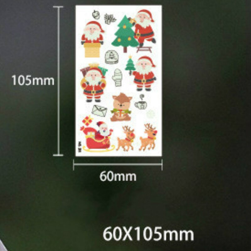 Autocollants de tatouages lumineux brillants brillent dans les tatouages temporaires des enfants sombres enfants autocollant mignon imperméable Fluorescent de noël