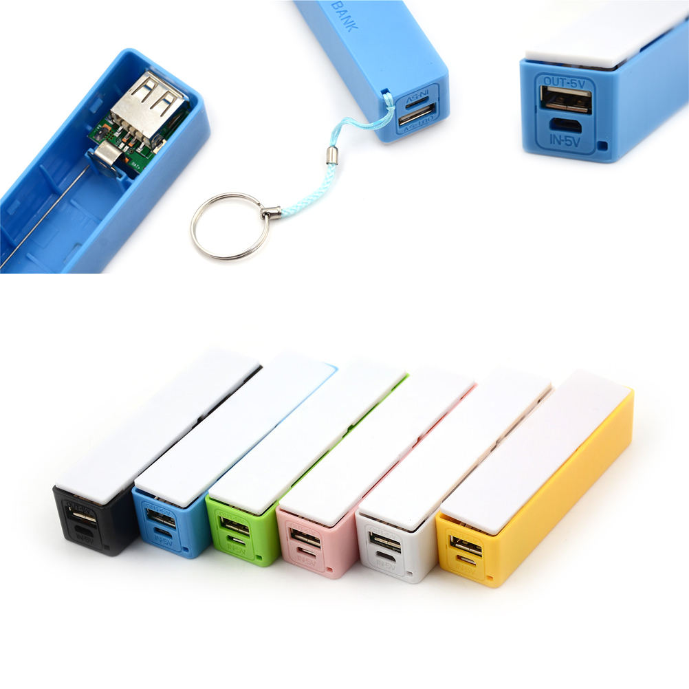 Power Bank 18650 External Backup Battery Charger With Key Chain USB Charging Mobile Phones for Cell Phone Portable