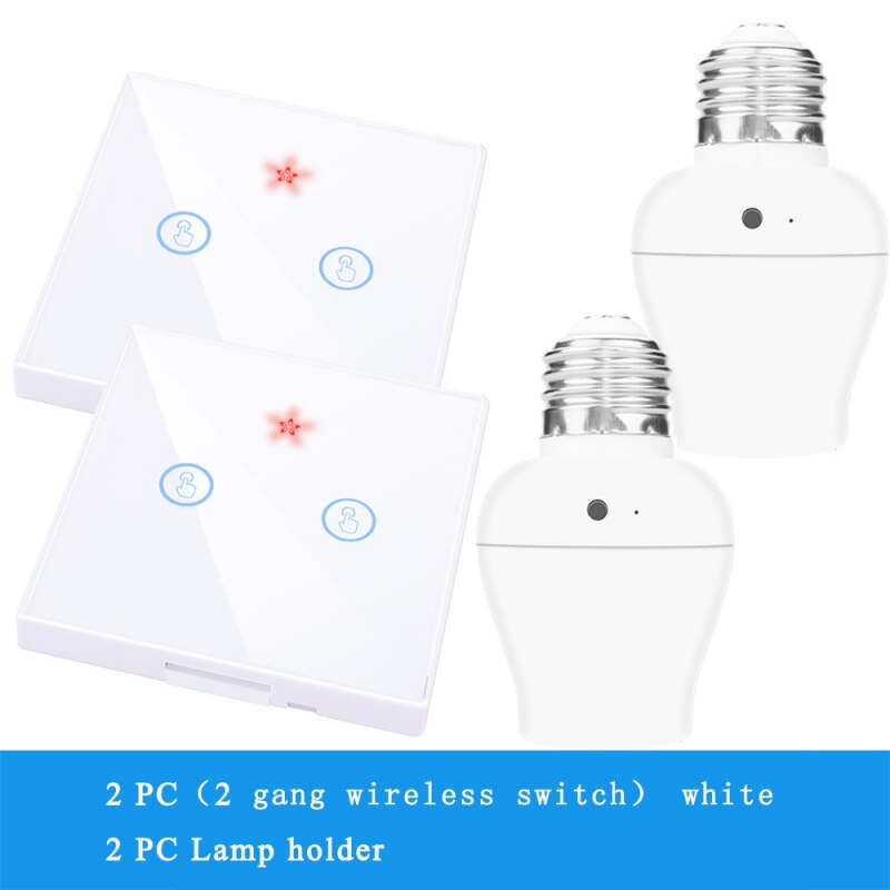 Lâmpada inteligente e26 e27 433mhz painel de parede controle remoto rádio freqüência inteligente interruptor luz toque sem fio casa acessórios: 09