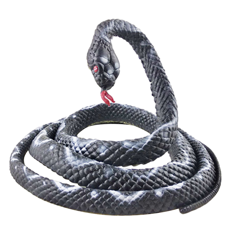 Giocattolo di modello di pitone ad alta simulazione grande serpente realistico Halloween ingannevoli scherzo spaventoso giocattolo serpente spaventoso: black