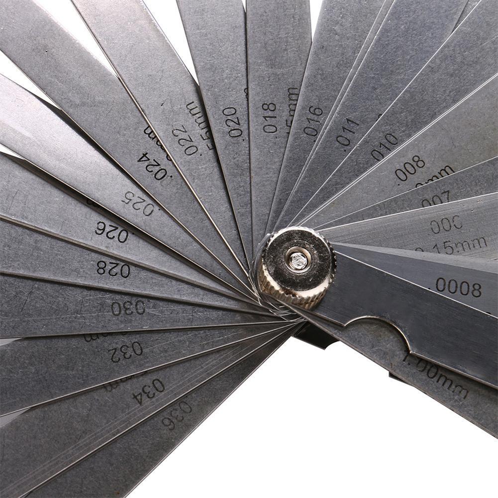 AMSAMOTION 32-teilige Fühlerlehre – 0,02–1,00 Mm / 0,001–0,04 Zoll, Edelstahl, Metrisch/imperial