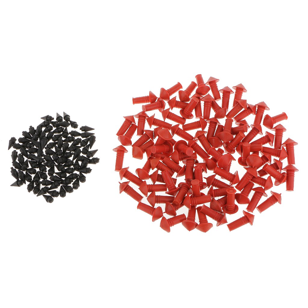 160pcs Black Plastic Red Rubber Mushroom Plugs Motorcycle Tire Repair