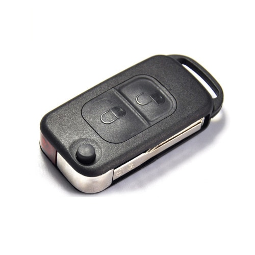 Firkantet tastatur fjernbetjening flip nøgle beskyttelse etui glans metallisk sølv farve til mercedes benz