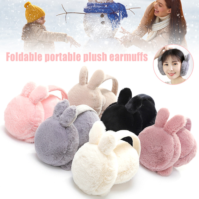 Winter Plush Ear Muffs Foldable Cartoon Women Warm Earmuffs Ear Warmer KNG88