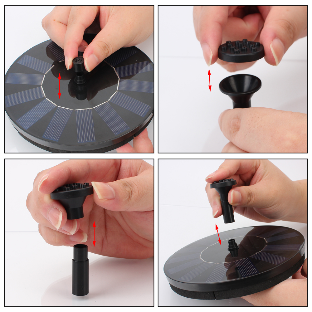 Solar Fountain Floating Garden Decoration Solar Panel Bird Bath Powered Fountain Pond Patio Garden Waterfall Fountain Pump