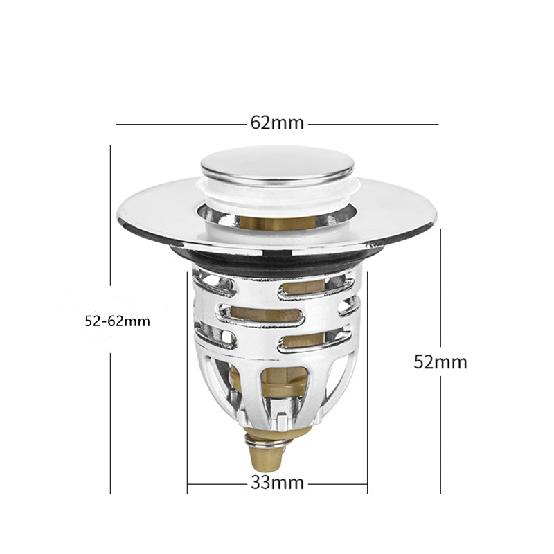 Basin Pop-up Drain Filter Bathroom Sink Plug Stopper Filter Plug Wash Basin Hair Sink Strainer Kitchen Bathtub Stopper: Default Title