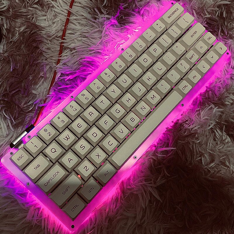CX60 DIY Mechanical Keyboard Kits Transparent Acrylic Keyboard Case 64 Layout Welding RGB PCB Plate With Down Light