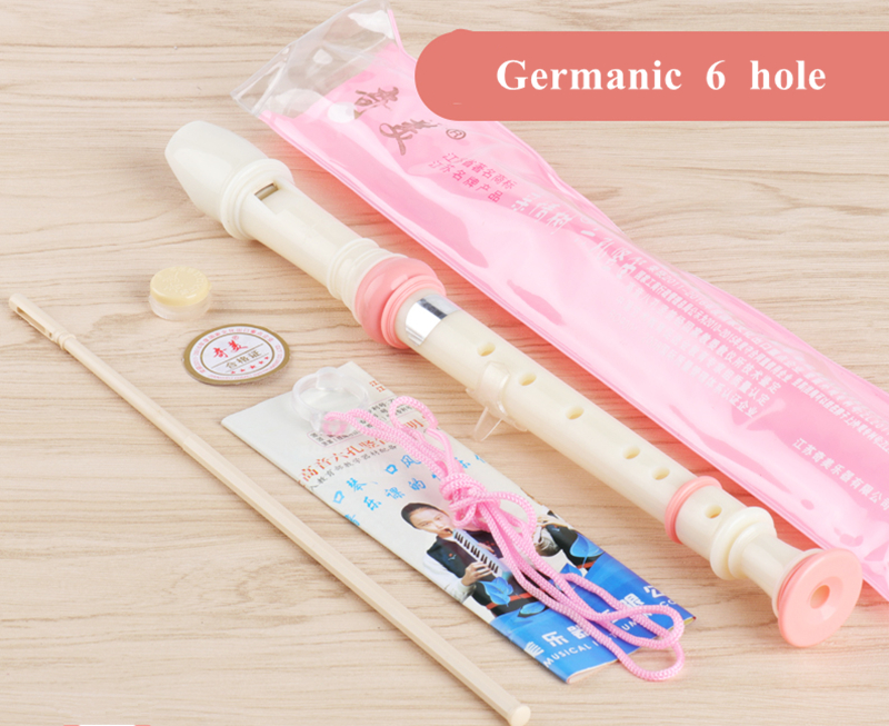 Chinese Recorder gaita 6/8 hole Soprano Germanic vertical flute C Key Music Instruments Clarinet flauta dulce funda flauta dulc: G 6 hole pink