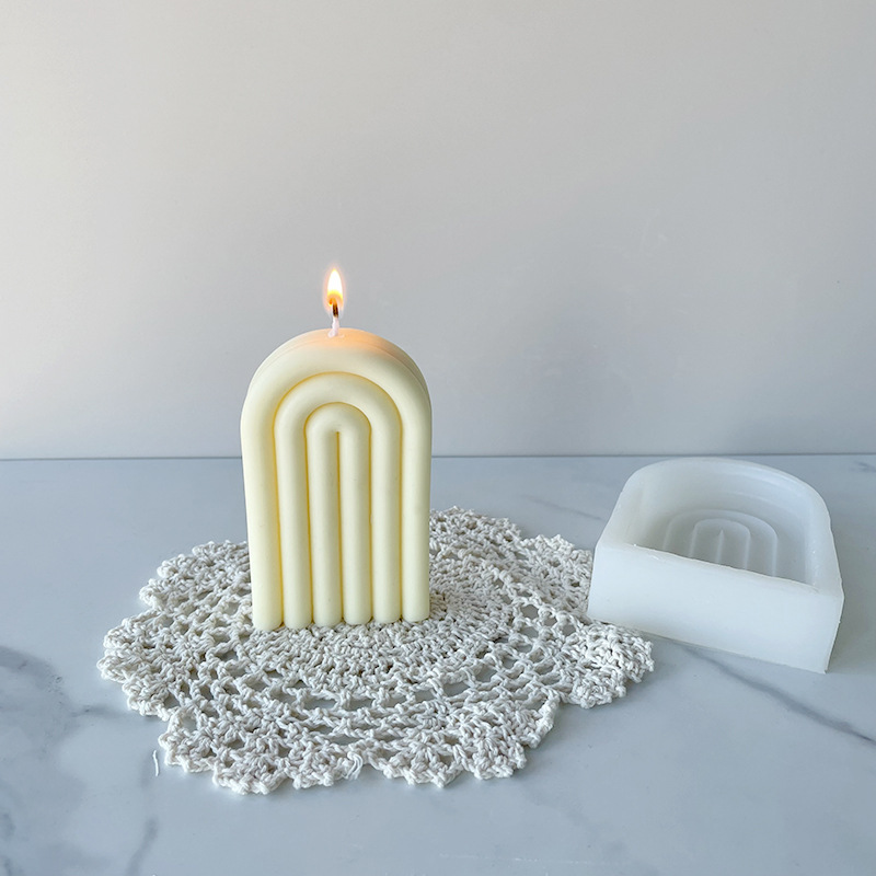 Moule en Silicone pour bougie en forme de U, bricolage arc-en-ciel pont arc-en-ciel en forme de N, moule en résine de gypse parfumé, moules en Silicone, artisanat
