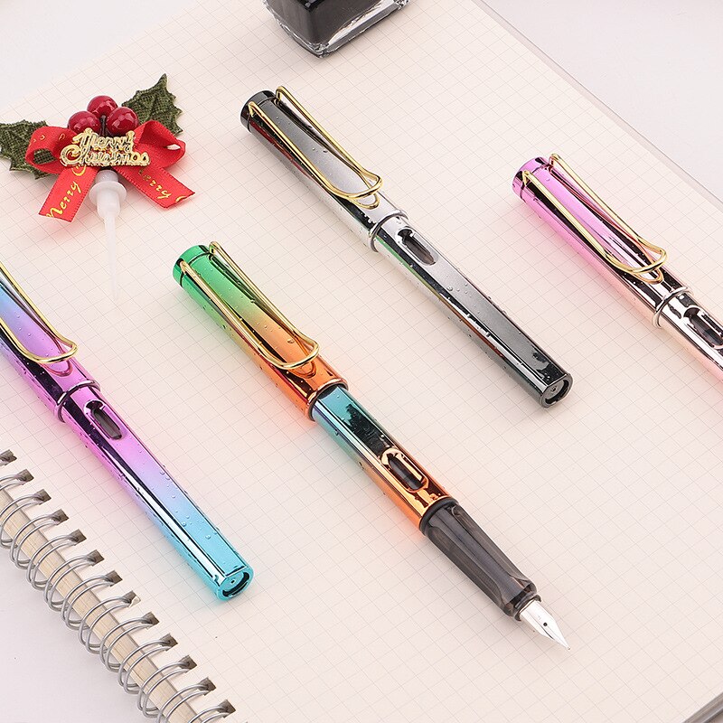 0.5/0.38mm Luxury Ink Sac Fountain Pens Refillable Calligraph Ink Pen for Kids Students Writing School Supplies Stationery