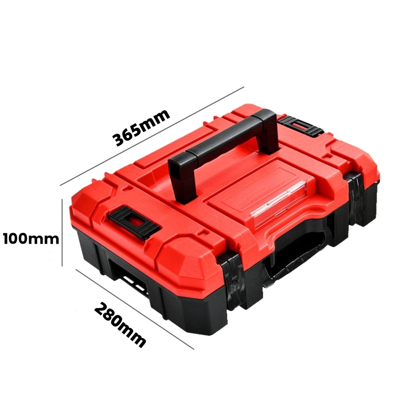 Stacked Protable Toolbox Plastic Suitcase Tool Box Organizer Box Hard Case Large Capacity Storage Box Repair Tools Organizer: Red