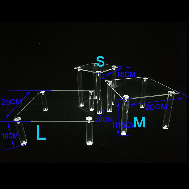 Square Clear Acrylic Crystal Cake Stand Wedding party table Cakecup decorating tools Dessert Tray