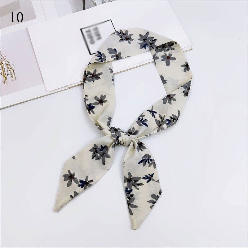Petite écharpe soyeuse en Satin pour femmes, Foulard froissé froissé à la , châle, Bandana, mouchoir: Café