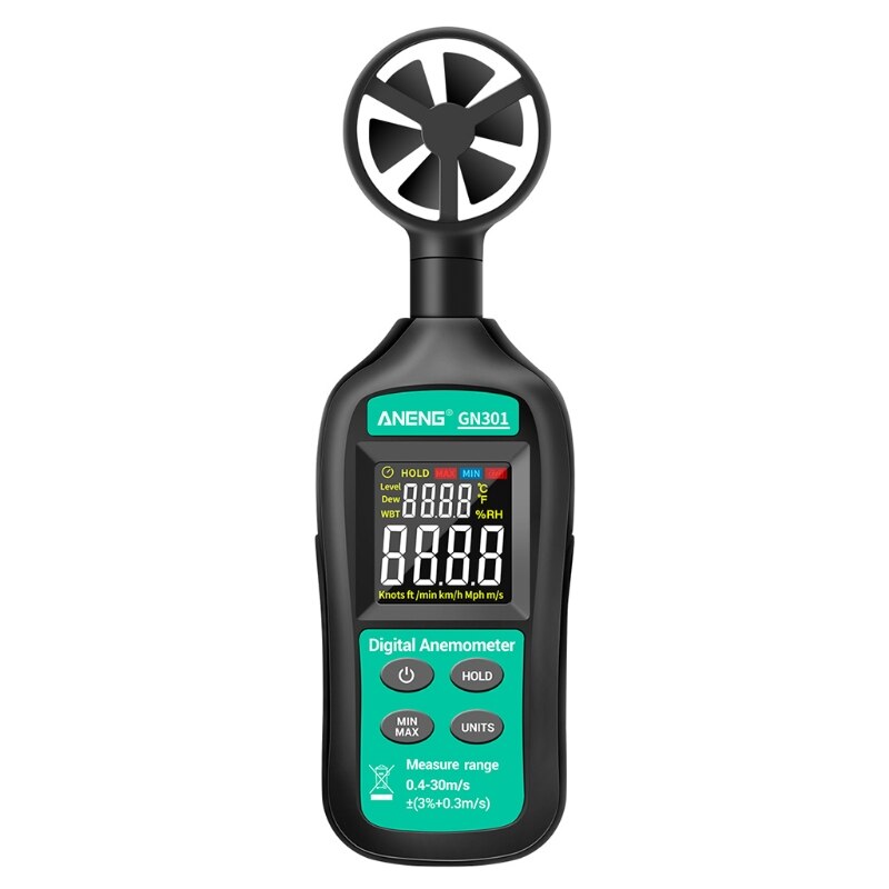 Digital Anemometer Wind Speed Meter with Thermometer Hygrometer LCD Backlight