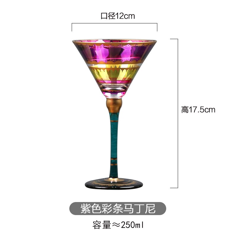 Europa Blei-freies Farbige Zeichnung weingläser Becher Große Champagner Flöte Glas Cocktail glas lustige gläser Bar Party Getränk: A4  6.5x23.5cm