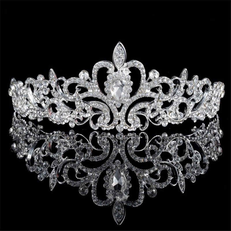 Noiva coroa tiara casamento jóias coroas de cristal faixa de cabelo prata cor ouro acessórios de cabelo da dama de honra bandana para o aniversário