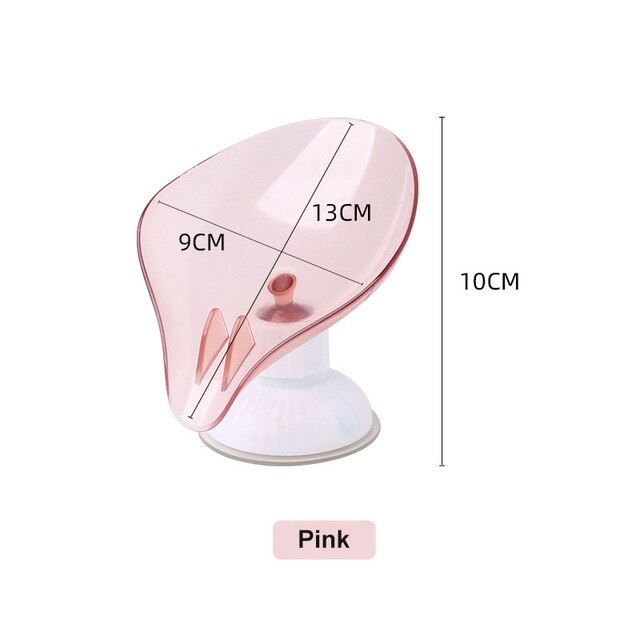 Kształt liścia mydelniczka mydelniczka gąbka spustowy pudełko mydło robić kąpieli pojemnik na gąbkę uchwyt płyta kuchnia łazienka zaopatrzenie domu: różowy
