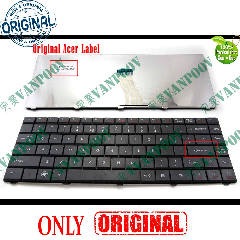 Laptop toetsenbord voor Acer Aspire 4332 4732 4732Z, eMachines D525 D725 voor GATEWAY NV40 NV42 NV44 NV48 NV4800 Zwart ONS Versie