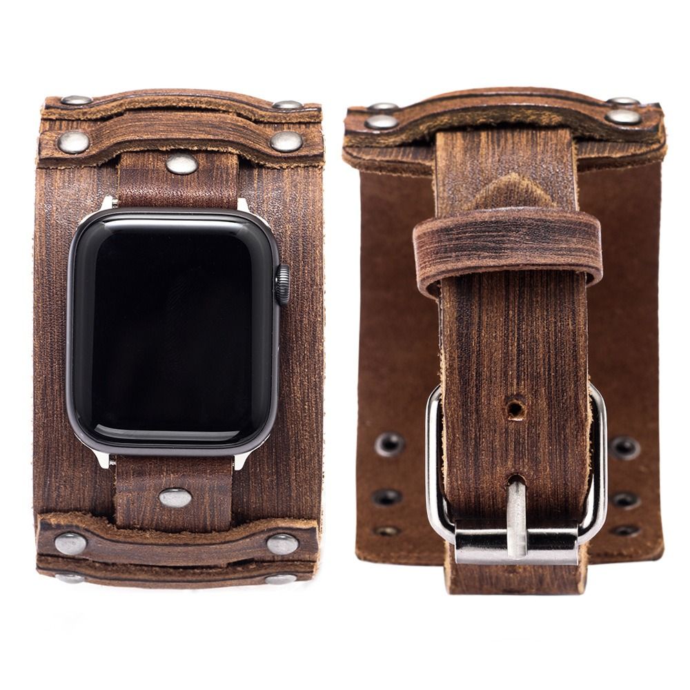 Punk Band Strap Leather Watch Strap Watch Band for Apple Watch Unisex