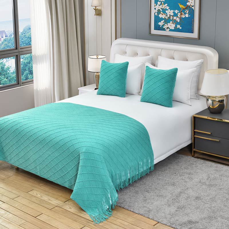 1 Peça de Colchas e Cobertores Modernos de Cor Sólida com Borlas, para o Pé da Cama, Tamanhos Queen e King, Decoração para Casa