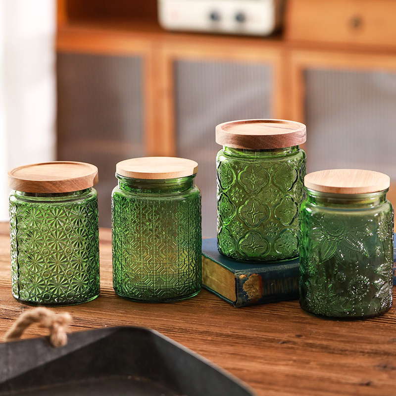 Contenedor de alimentos para cocina, tarros de vidrio con tapa, cajas organizadoras de cereales, tarros de albañil, caja de aperitivos, botellas de vidrio selladas, Gadgets
