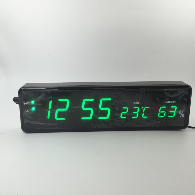 Big Number Large LCD Digital Wall Clock Multi-function Electronic Bedside Table Clock Desk Alarm Clock With Temperature Humidity