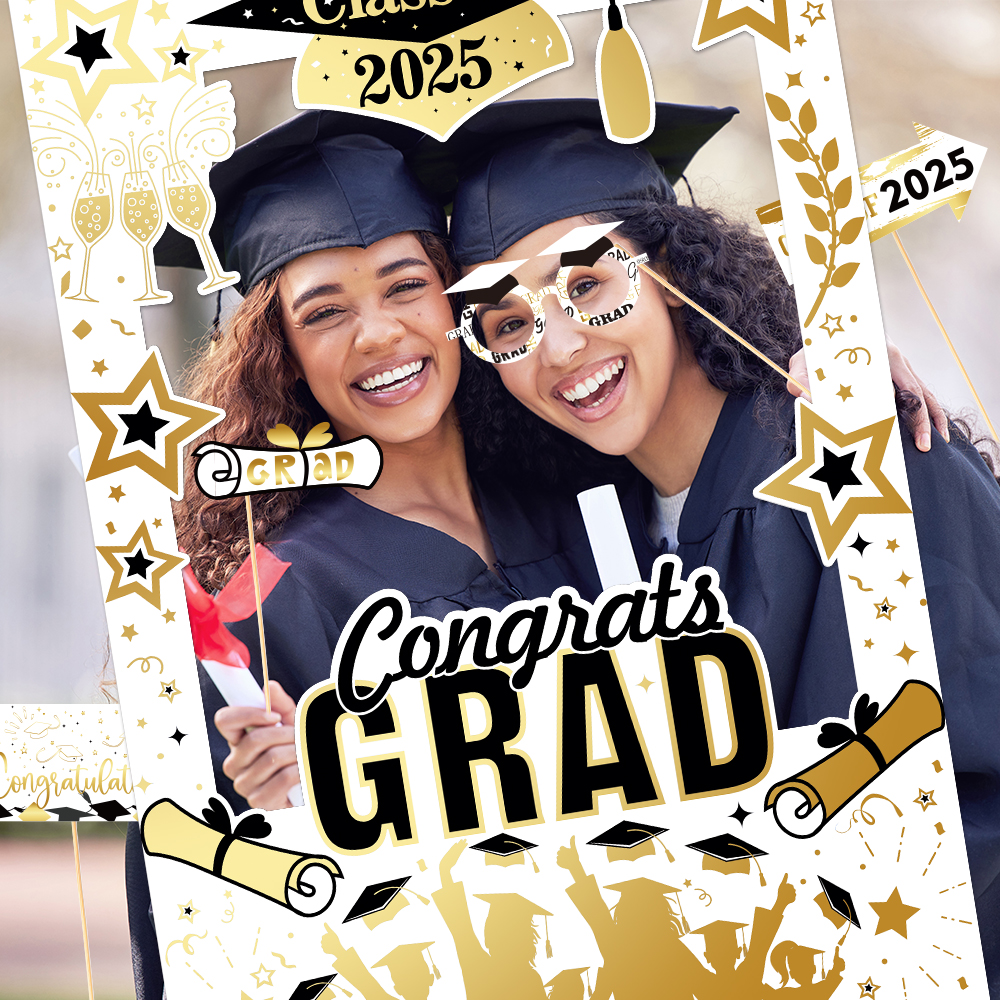 Class of Graduation Party Photo Booth Props Congrats Grad Graduation Photo Booth Frame Selfie Prop Graduation Party Decor