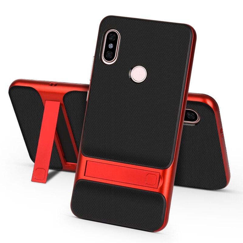 Coque de protection complète pour Xiaomi, compatible modèles Redmi Note 5 Pro, Note 5 Pro, Version globale, avec béquille arrière: Redmi Note 5 / Royce Red