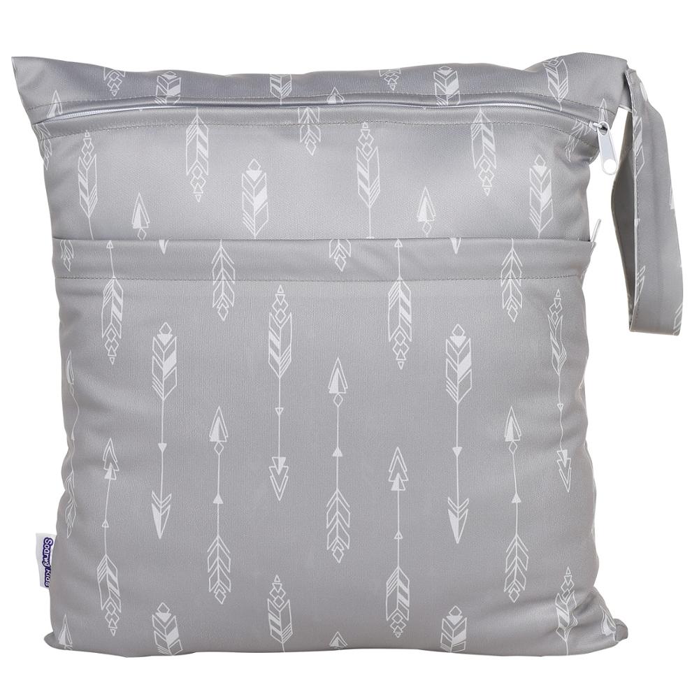 Wiederverwendbare nass trocken Tasche Mit Zwei Für Baby Windeln Windeln Wasserdicht Nass Tuch Tasche Windel Tasche 36cm x 30cm: NPD10012