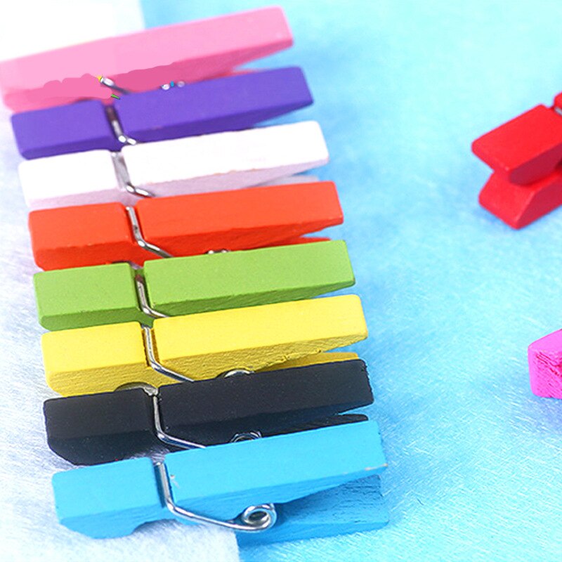 Kleur Kleine Houten Clip Diy Hand-Versierde Houten Kleine Clip Foto Clip Henneptouw Houten Clip Afdichting Clip Arts en Ambachten