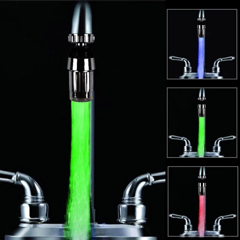 Bathroom Temperature Control 3 Color Water Shower Led Aerator light Power Saving Tap Light Aerator Faucet Water Kit