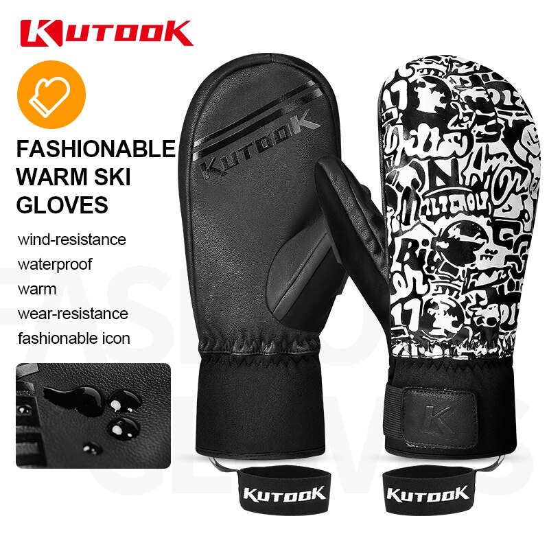 Guantes de esquí KUTOOK, guantes de esquí para invierno térmico, impermeables, a prueba de viento, para mujer y hombre, guantes cálidos para deportes al aire libre