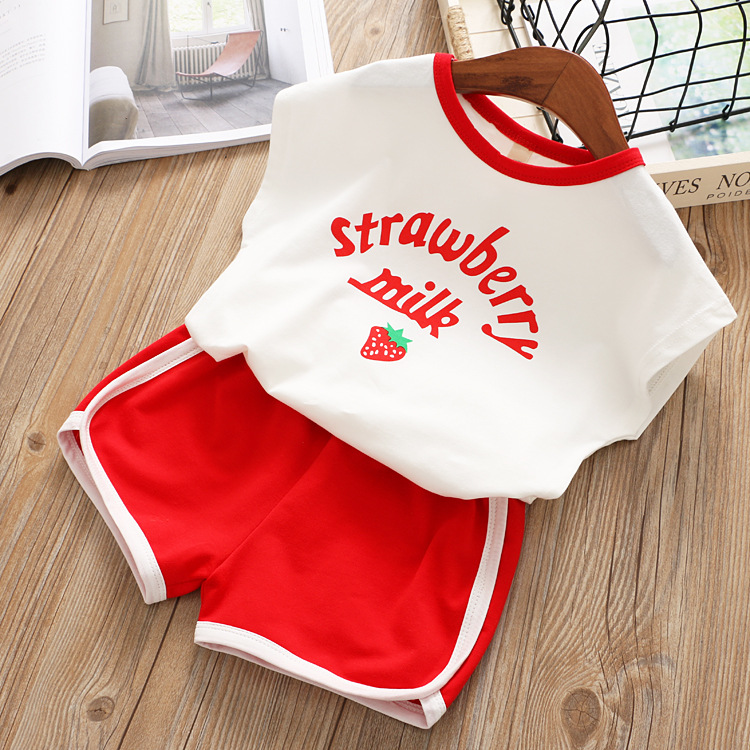 Zomer 2 Stuks Peuter Meisjes Kleding Set Kids Baby Meisje Bloemen Top T-shirt Broek Outfits Sets Kleding 2 3 4 5 6 7 8 Jaar: RED / 130(6-7T
