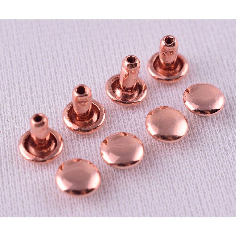 Rose Gold Doppel Kappe Leder Nieten Verschluss schnappt Metall Schnelle Niet Nieten Leder Handwerk Kleidung/Schuhe/Taschen/gürtel Reparatur