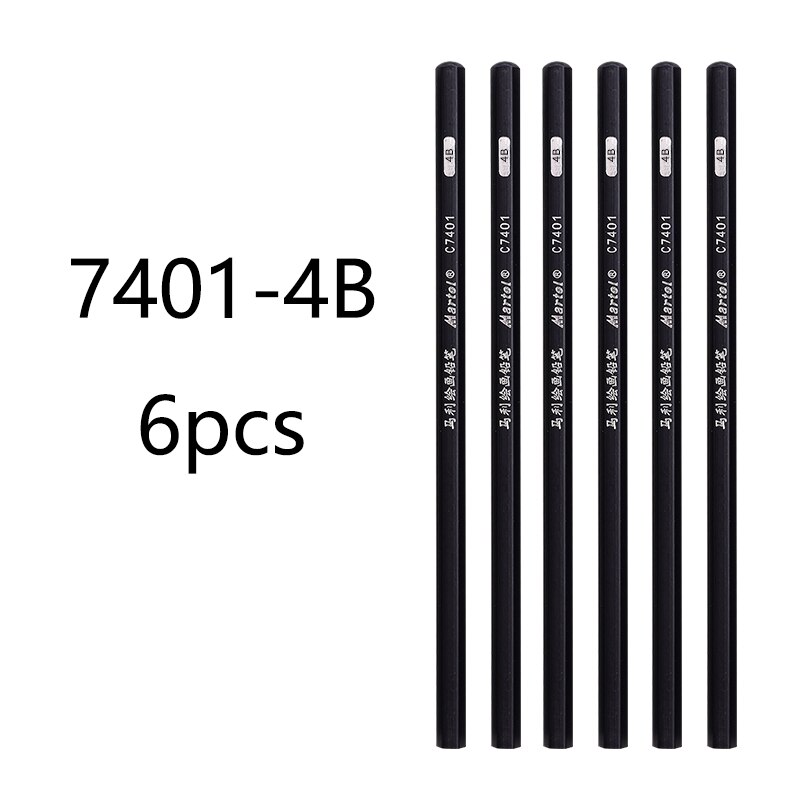 6/3 pcs Drawing Charcoal Pencil Painting 2H-8B 10B 12B Lead Level Honed 14B for Beginners Soft Neutral Hard: 6 pcs 7401-4B