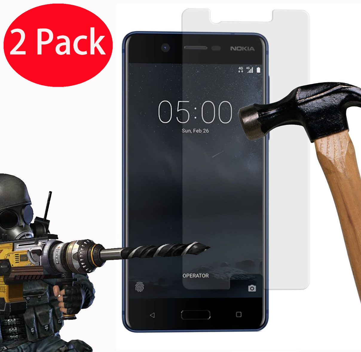 2Pcs Gehard Glas Screen Protector Voor Nokia 1 1.3 2 2.2 2.3 2.4 3.1 3.2 3.4 5 5.3 6 7 7.1 8 8.3 9 C2 C5 X6 Plus Tennen Endi