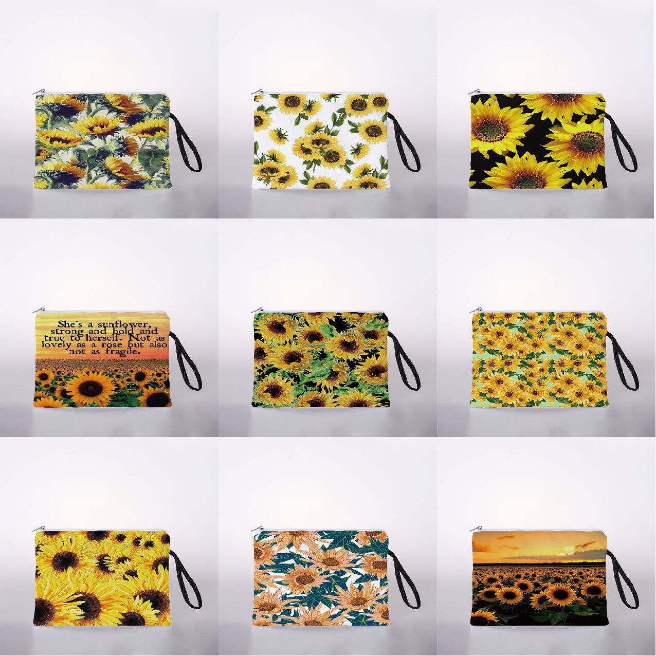 Kosmetyczka z nadrukiem słonecznika torba podróżna na zewnątrz dziewczyna kosmetyki dla kobiet torba kosmetyczka worek robić przechowywania panie pudełko na kosmetyki