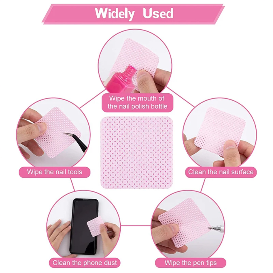 600 stücke Fusselfreien Nagellack Entferner Baumwolle Tücher UV Gel Tipps Entferner Reiniger Papier Pad Nägel Polnischen Kunst Reinigung maniküre Werkzeuge