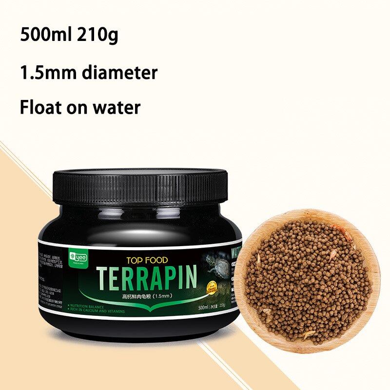YEE Turtle Tortoise Reptile Food Skewers Fish Granules Dried Shrimp Mealworm Aquarium Fish Food Feed: 1.5mm 500ml