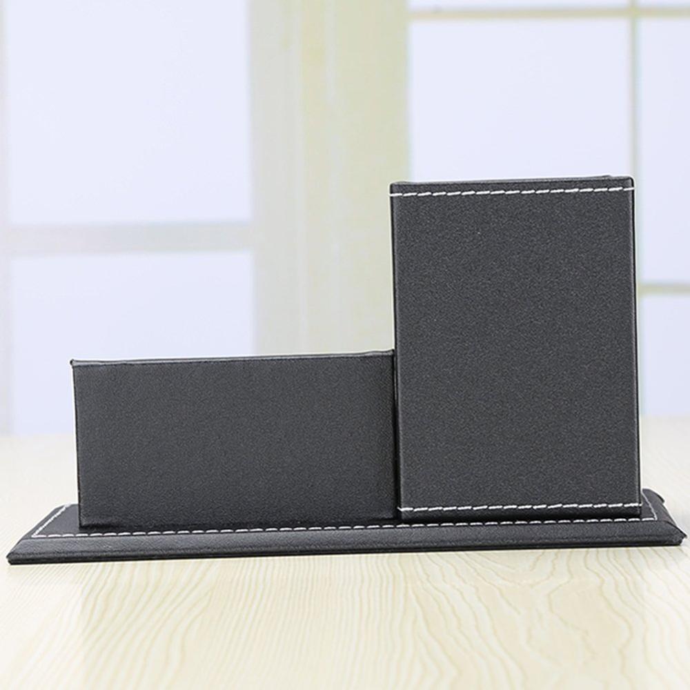 Estojo organizador de papelaria, preto/marrom, porta-cartão, caneta, copo, artigos de papelaria, casa, escritório, acessórios de negócios, recipiente de armazenamento