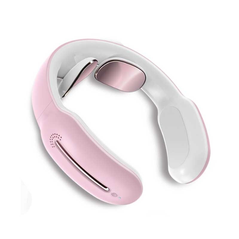 Slimme elektrische nek- en schoudermassager met lage frequentie magnetische therapie, puls, pijnverlichting, ontspanningssport, mannen en vrouwen.: Roze