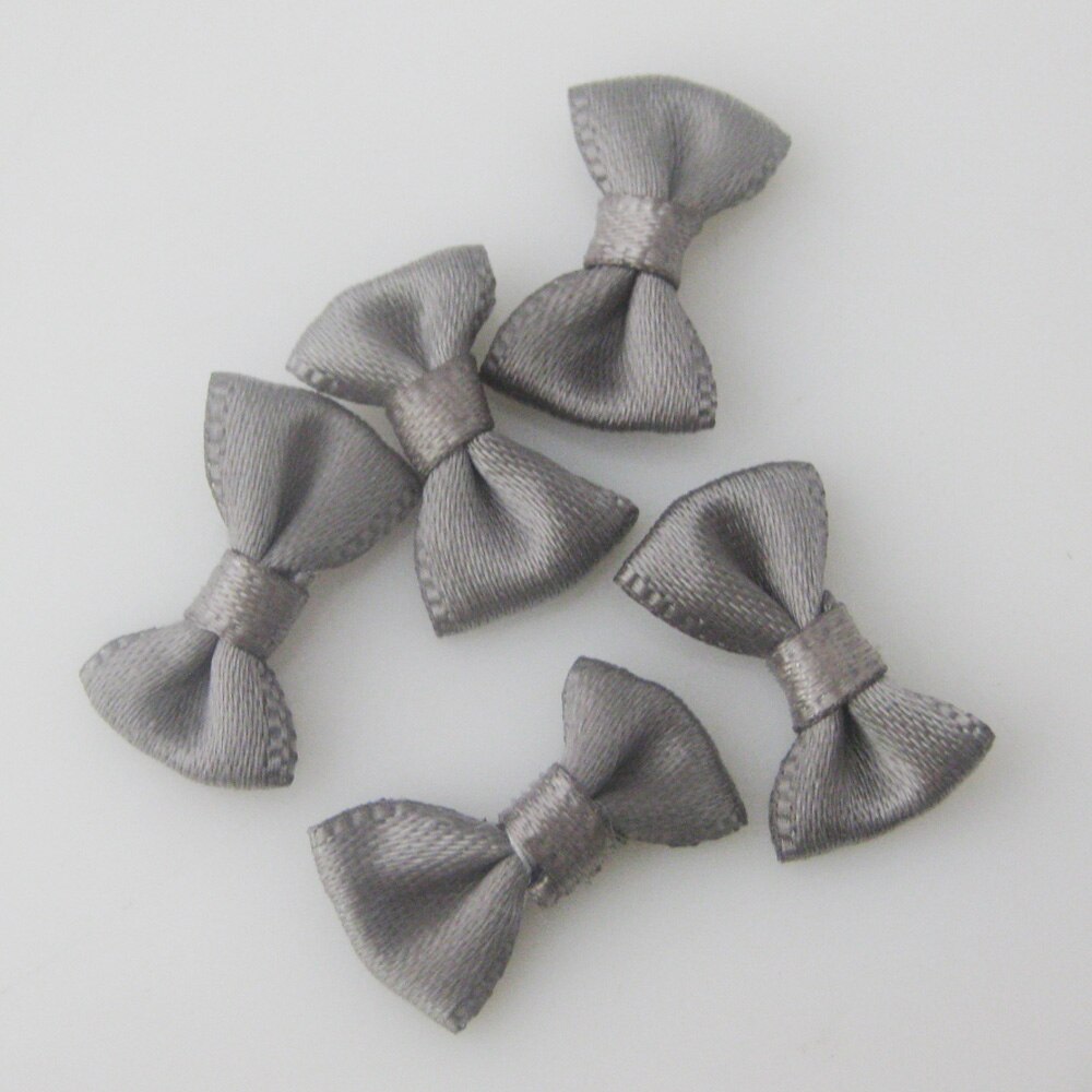 50Pcs 2CM long Line Shape Small Bows Satin Ribbon Knotted 35 Colors Cute Bowtie Clothes Headwear Ornament