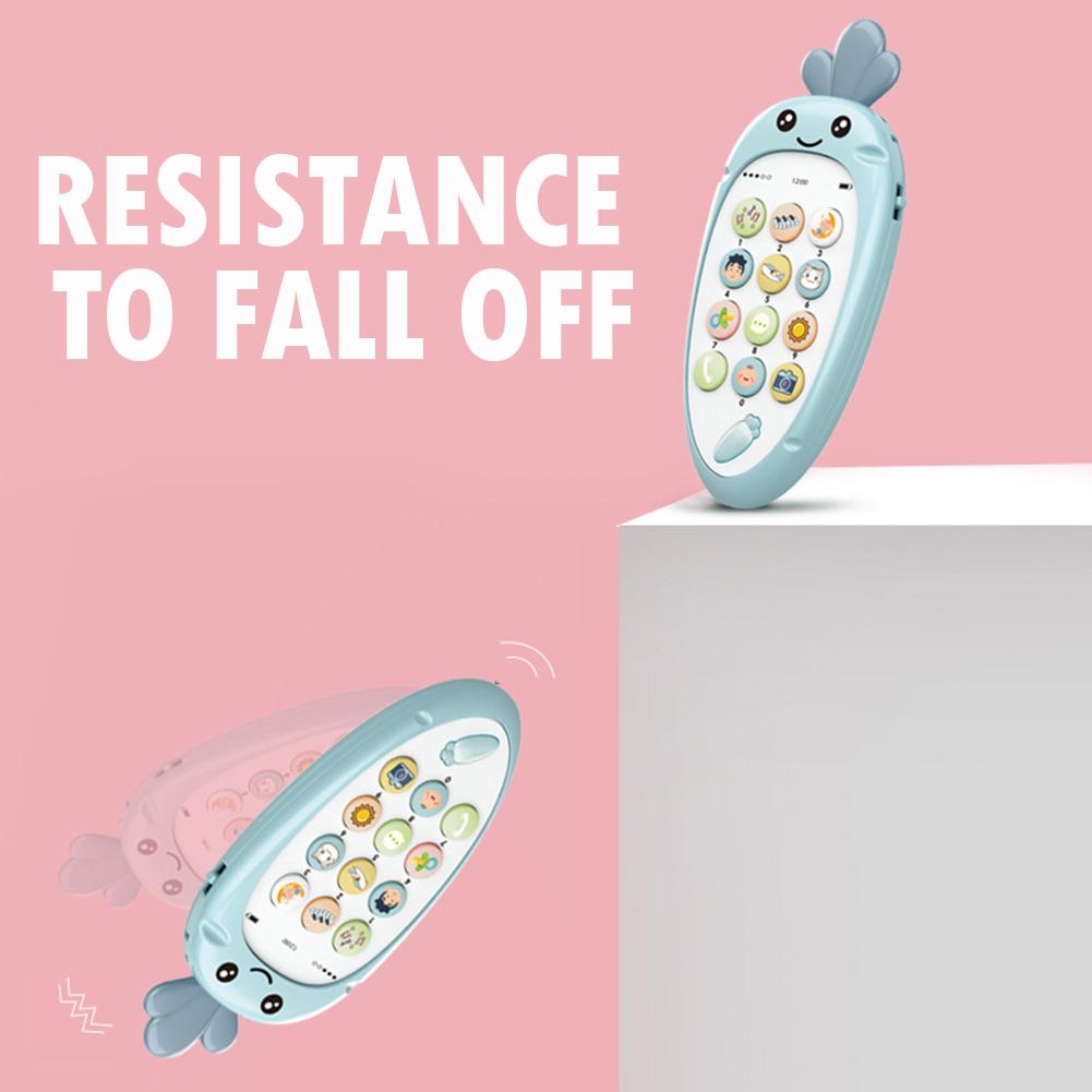 Electronic English Learn Cellphone Toys Hand-Eye Coordination Analog Dialing Cartoon Telephone Baby Educational