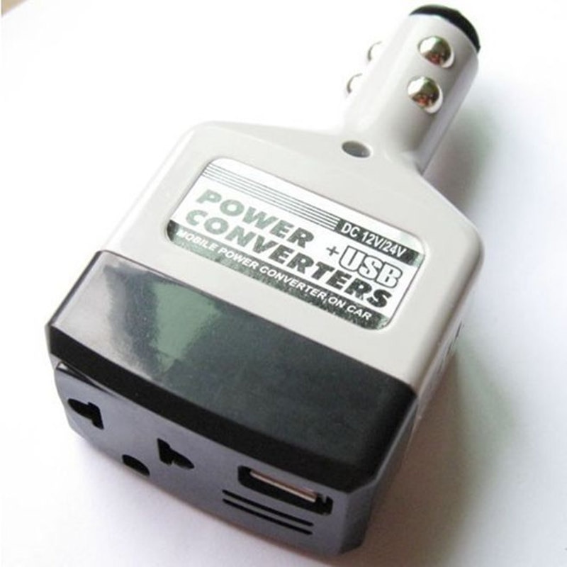 Auto Power Converter Omvormer 12V/24V Voor 220V Adapter Oplader Sigarettenaansteker Power Met usb Converter